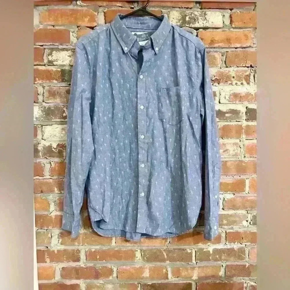 Chubbies “The Nutter” All Over Cactus Print Size M Chambray Button Up - Picture 2 of 8